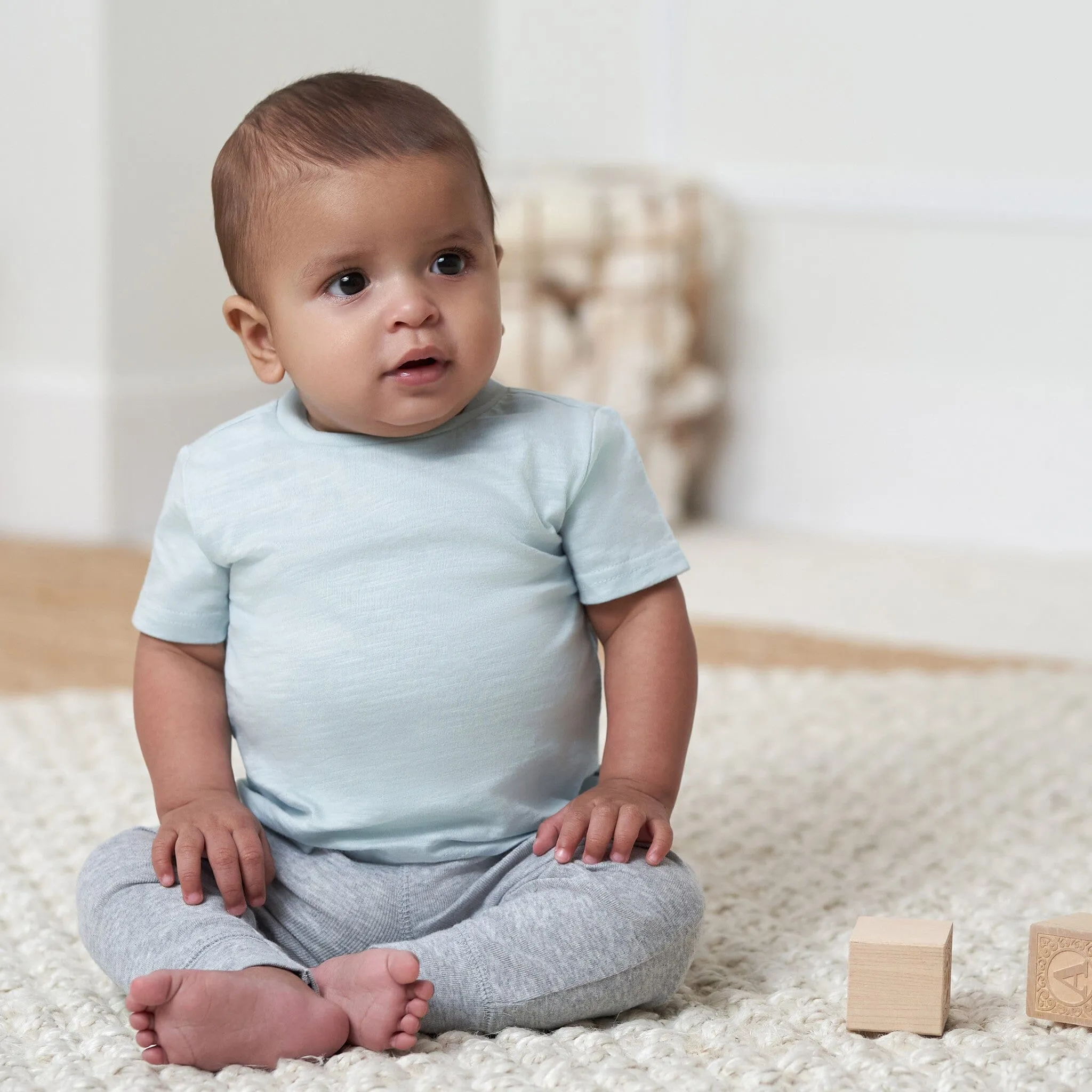 5-Pack Baby Neutral Pink & Green Short Sleeve Tees