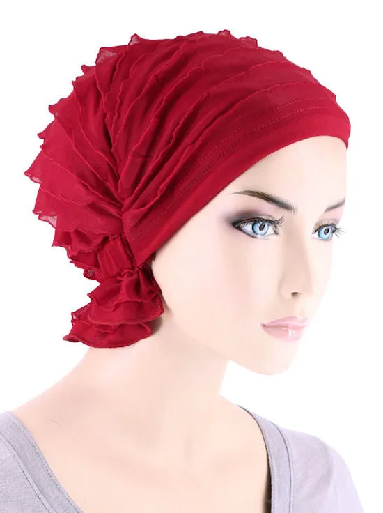 ABBEY-664#The Abbey Cap in Ruffle Red