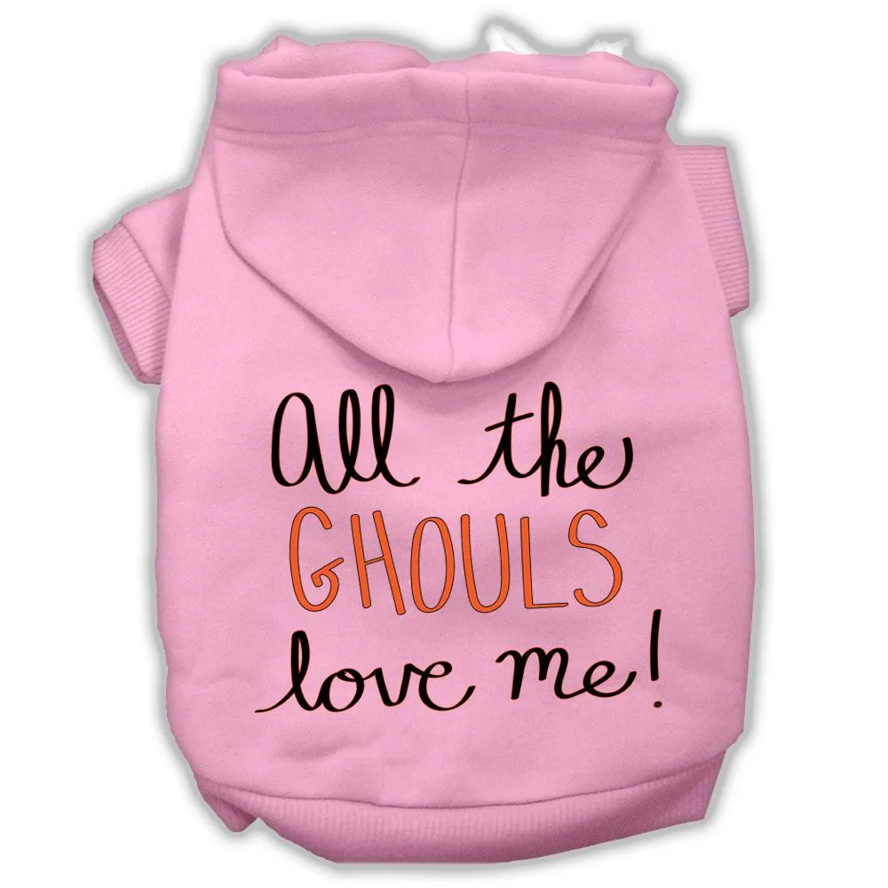 All The Ghouls Screenprint Dog Hoodie Light Pink S (10)