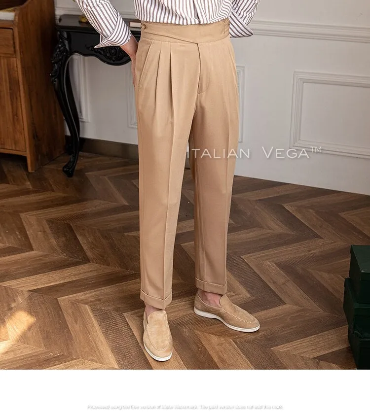 Beige Classic Buttoned Gurkha Pants by Italian Vega®