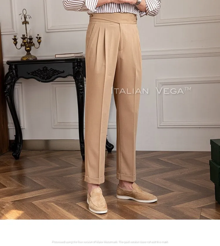 Beige Classic Buttoned Gurkha Pants by Italian Vega®