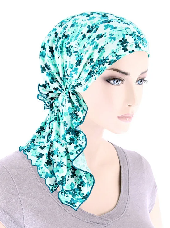 Bella Scarf Mint Green Petite Floral