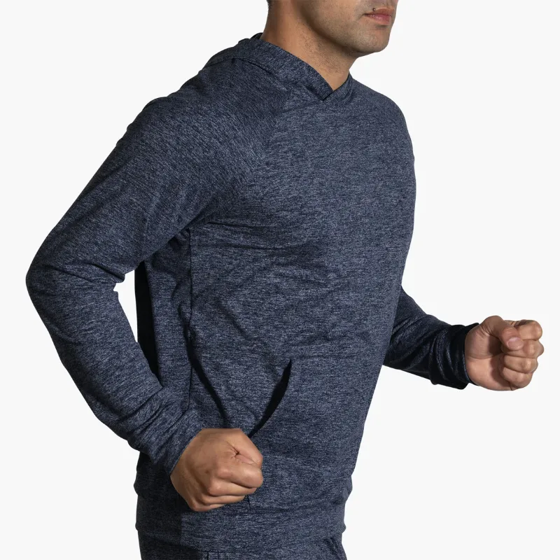 Brooks Men's Luxe Hoodie in Blue Slate