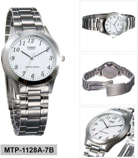 Casio MTP-1128A-7BRDF Silver Stainless Steel Strap Watch for Men