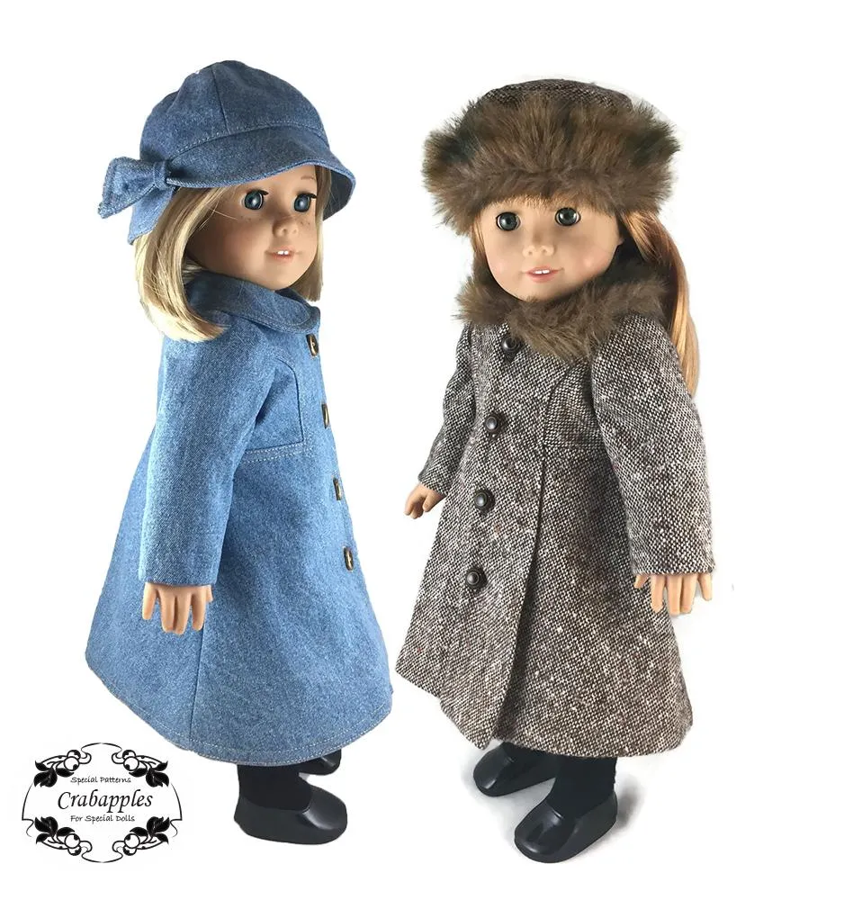 Classic Coat and Classic Hat Bundle 18" Doll Clothes Pattern