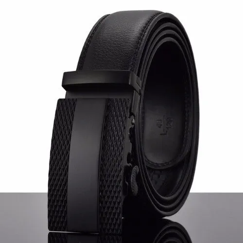 Classy Men Belt Black Pattern