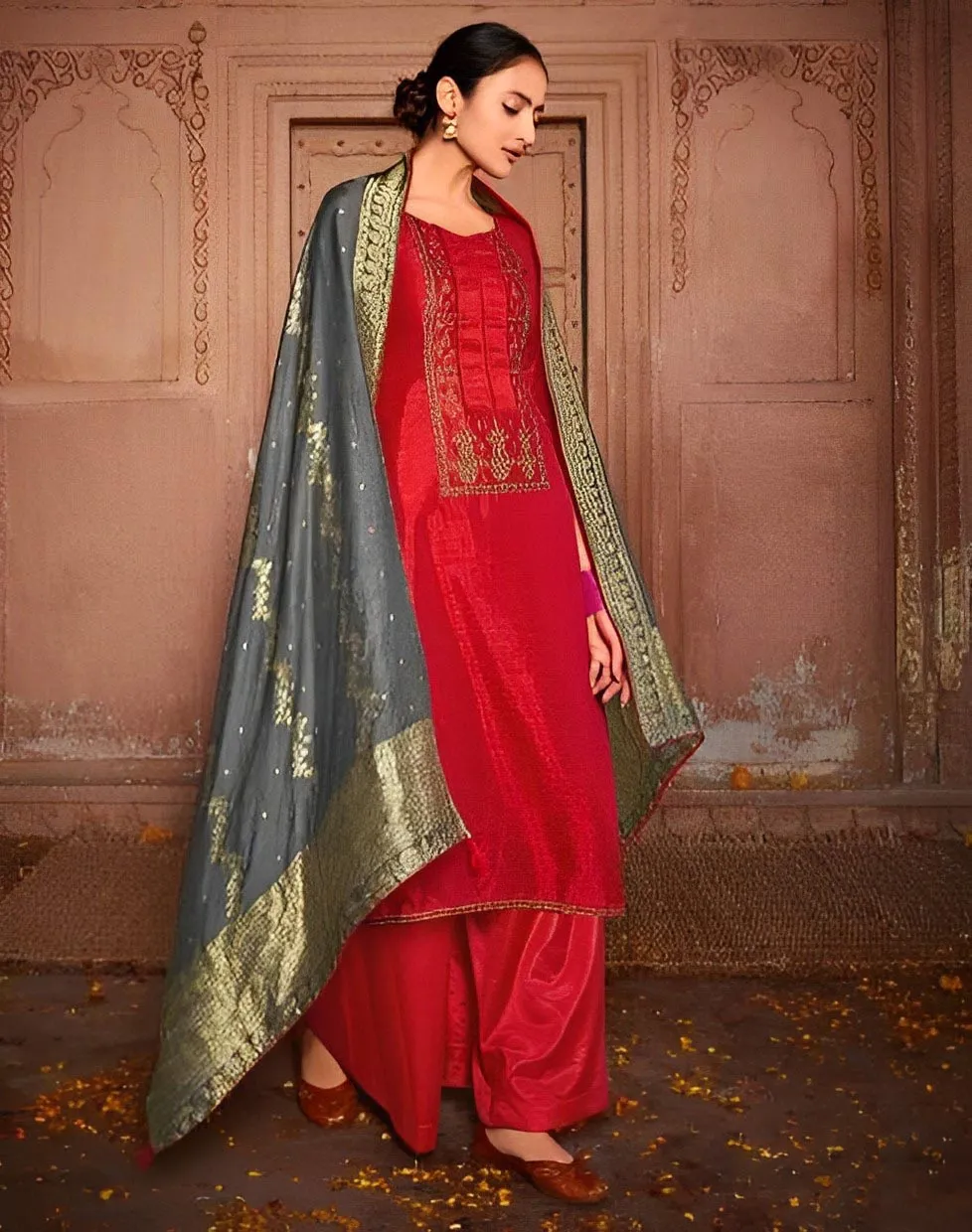 Deepsy Party Wear Unstitched Silk Suits Dress Material for Women