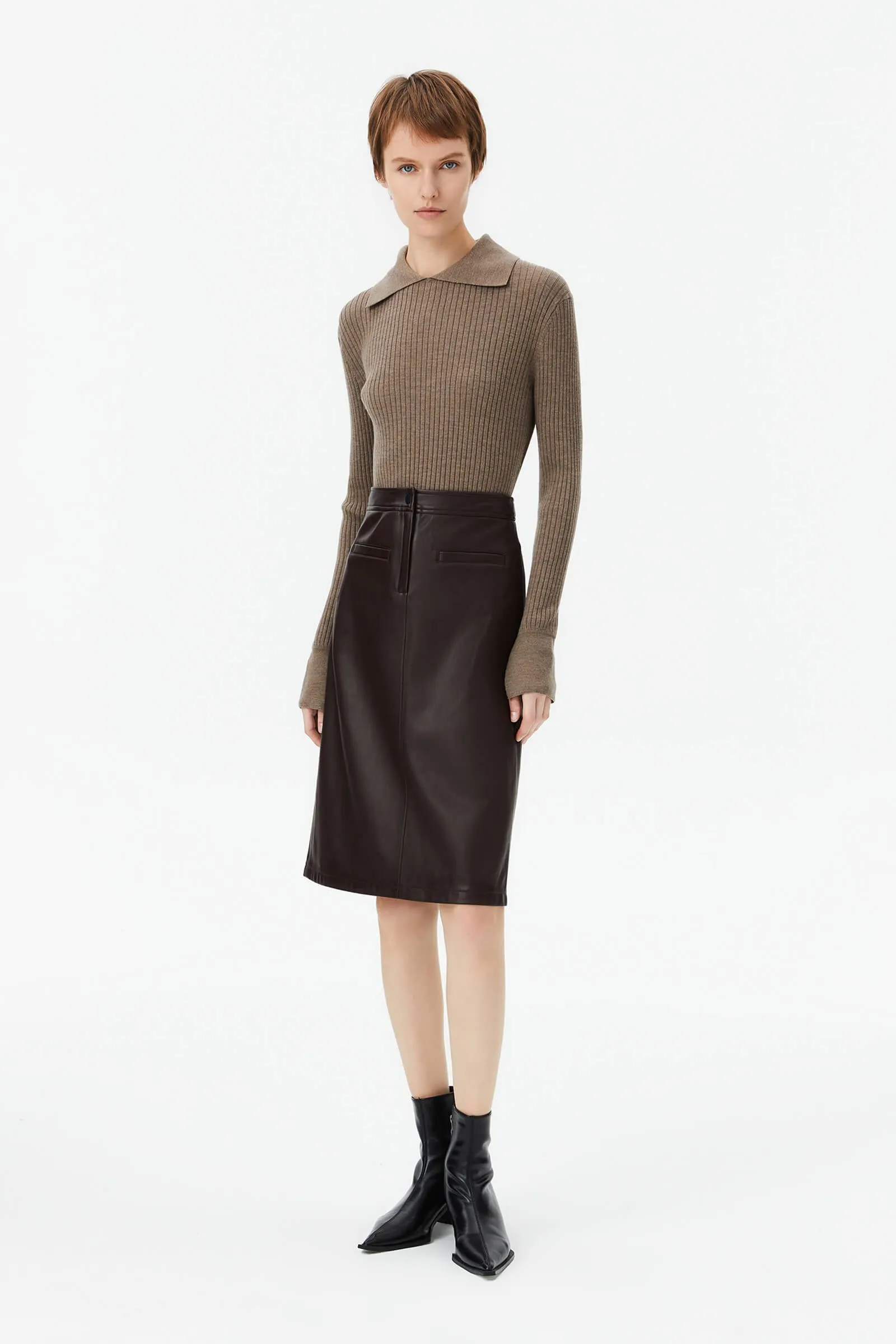 Elegant Workplace-Style Belted H-Line Skirt