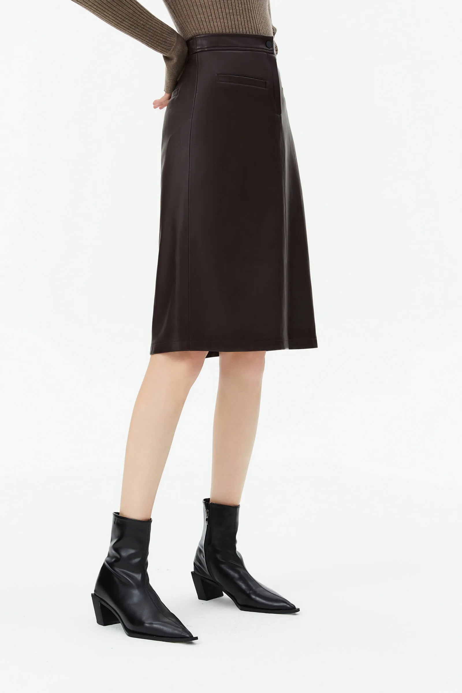 Elegant Workplace-Style Belted H-Line Skirt