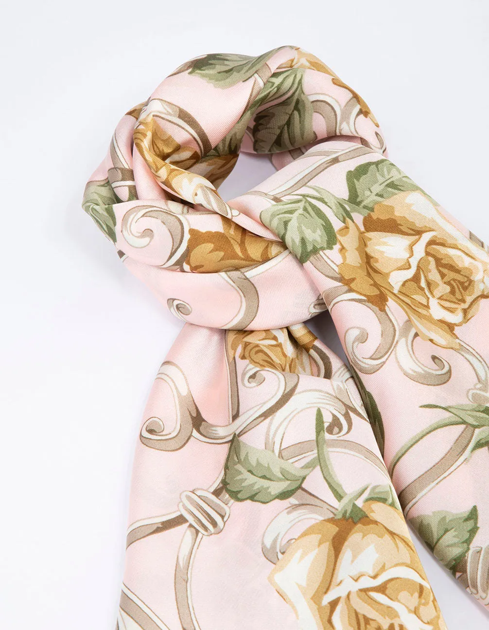 Fabric Floral Chain Printed Scarf