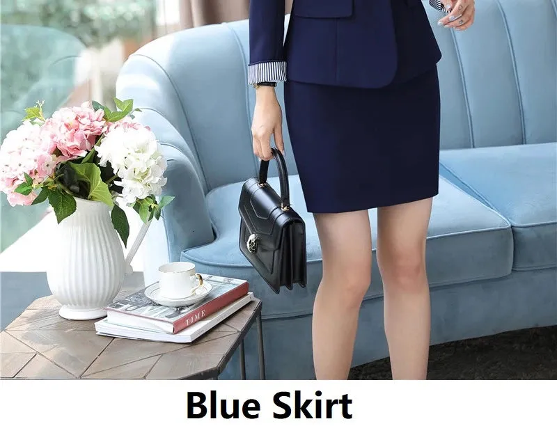 Fashion Patchwork Novelty Uniform Styles Women Business Suits Autumn Winter Ladies Office Work Wear Blazers Sets Pantsuits