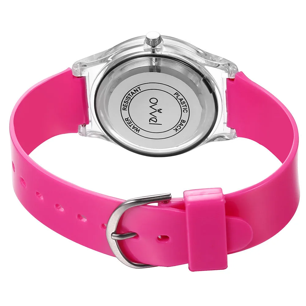 Girls Teen Analog Watch - Emoji - Hot Pink & Black