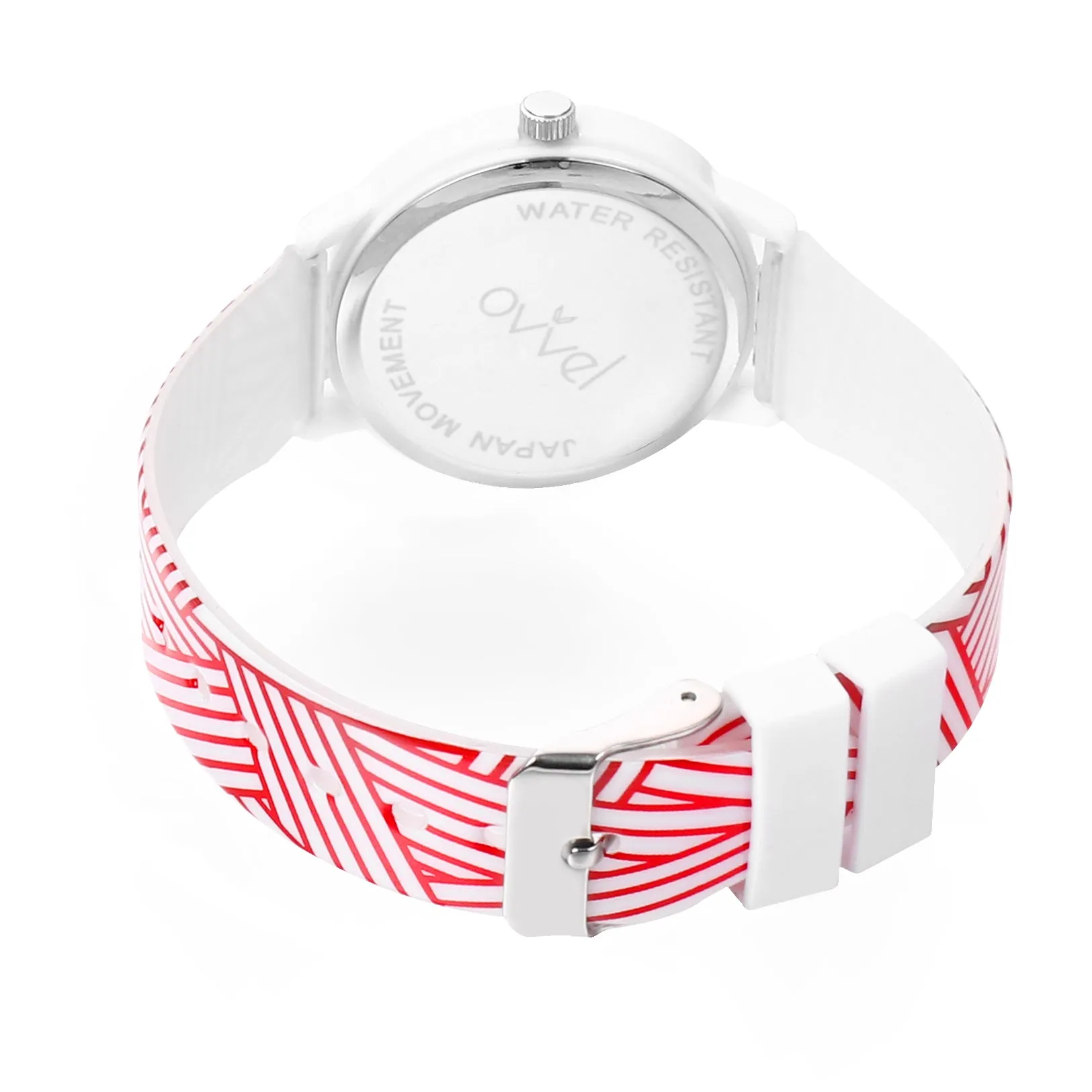 Girls Teens Red & White Analog Watch