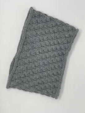 Gray Acrylic Cable Knit Cowl