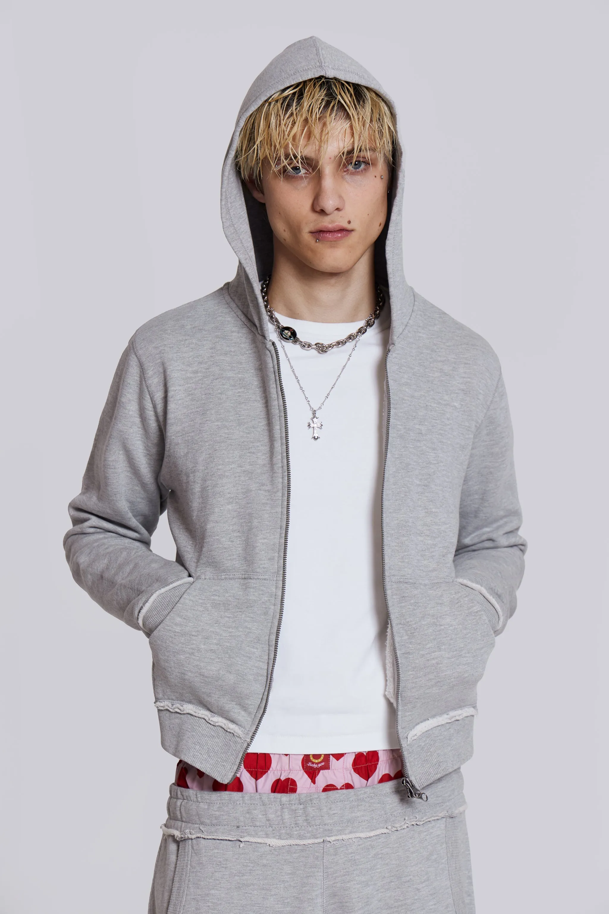 Grey Marl Mini Monster Hoodie