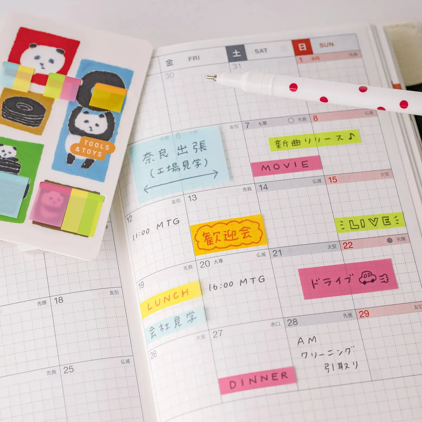 Hobonichi Translucent Sticky Notes [Jin Kitamura Love it Panda]