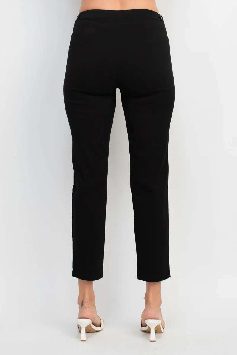 Hope & Harlow mid waist side button millennium ankle pants