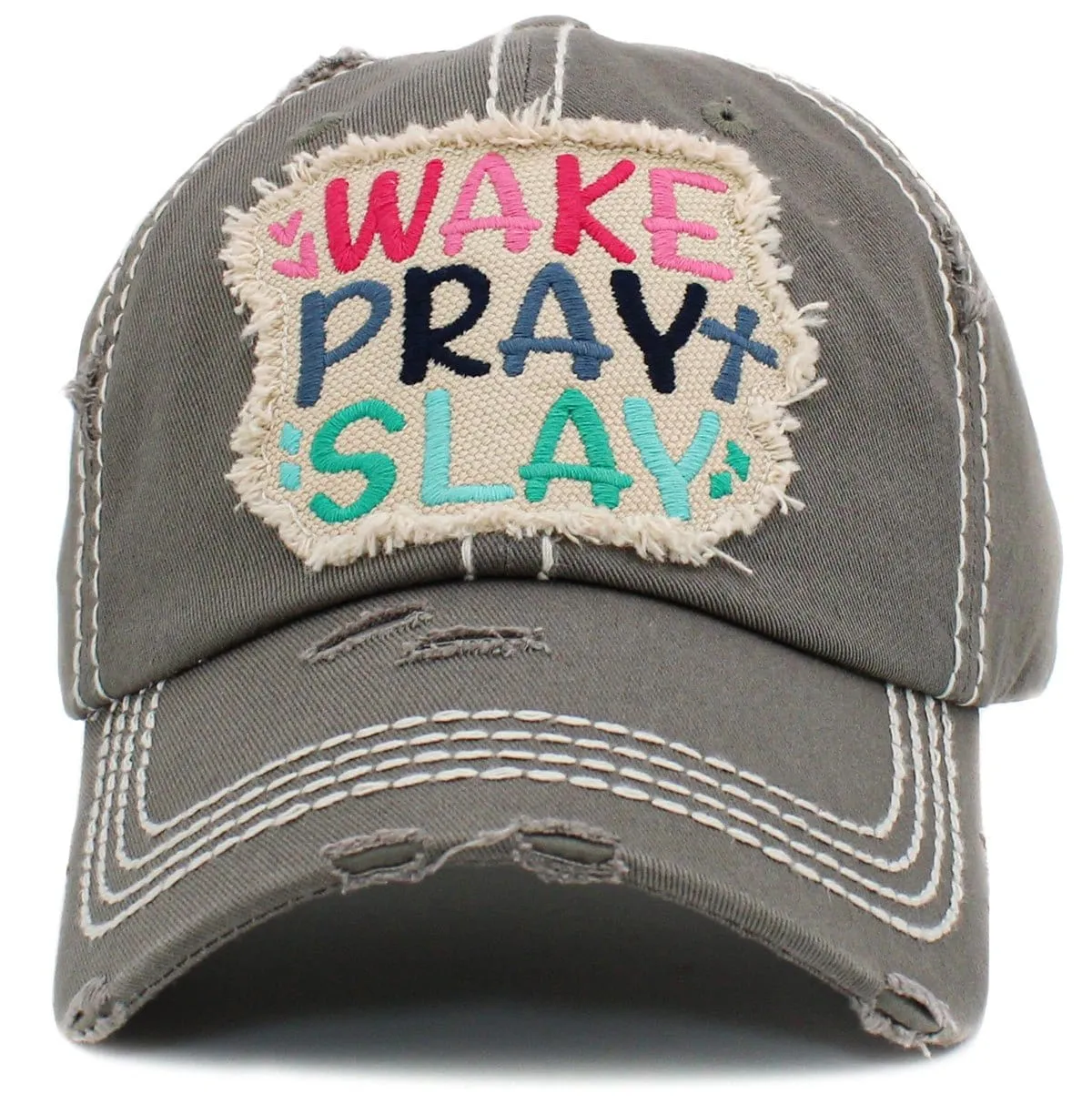 KBV1442 "Wake Pray Slay" Washed Vintage Ballcap