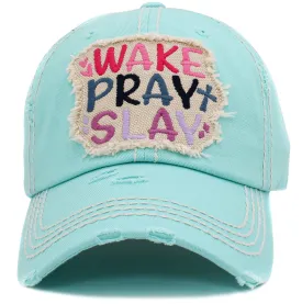 KBV1442 "Wake Pray Slay" Washed Vintage Ballcap