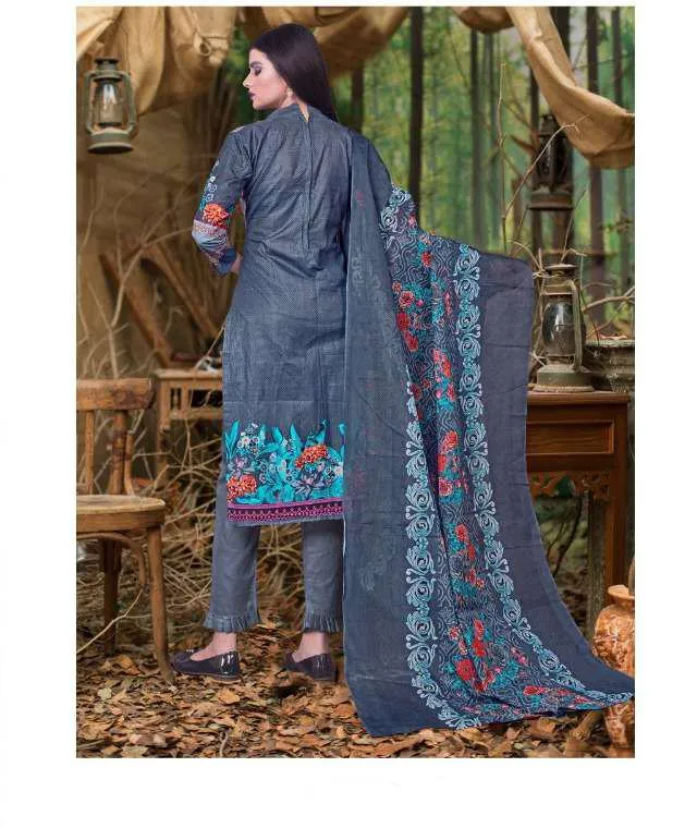 Lawn Pakistani Blue Salwar Suits Dress Material for Women