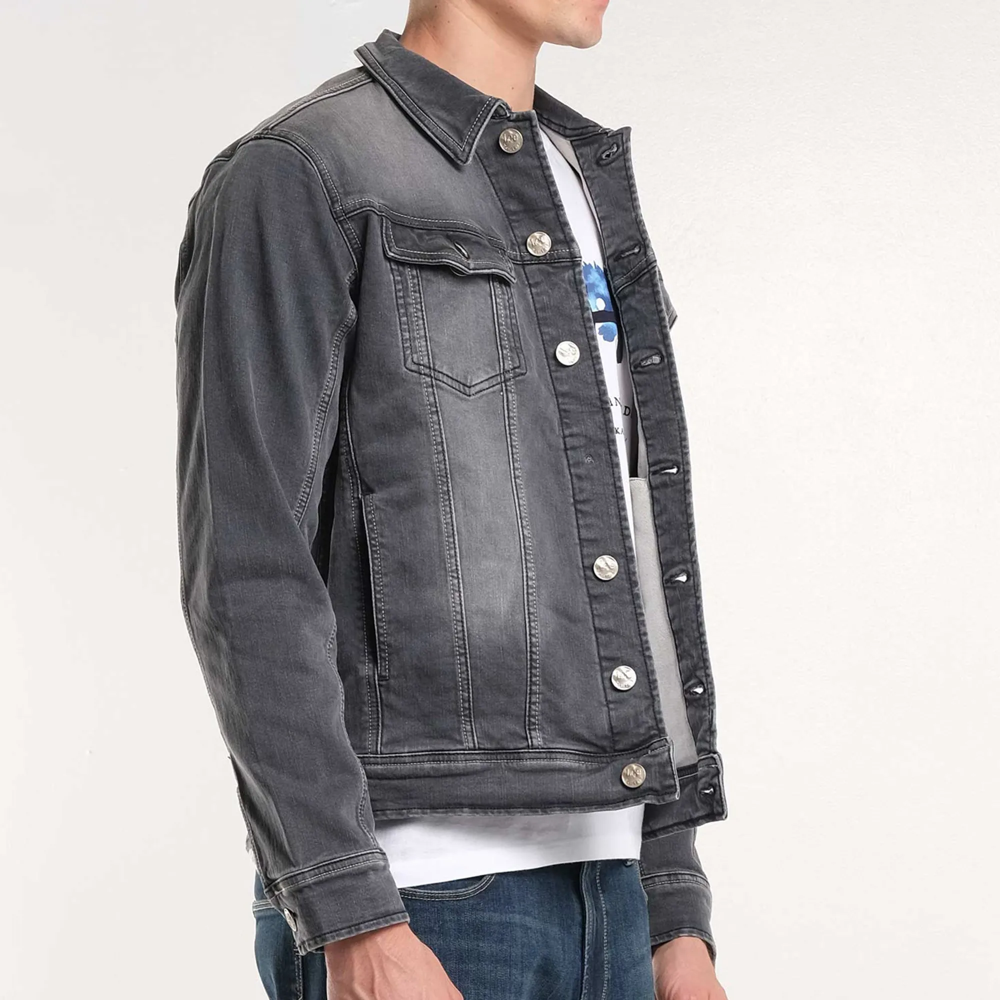 LEE MENS DENIM JACKET IN LT. GRAY