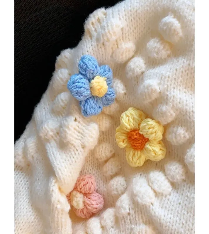 Lisido Statement Woolen Sweater with Flower Detail