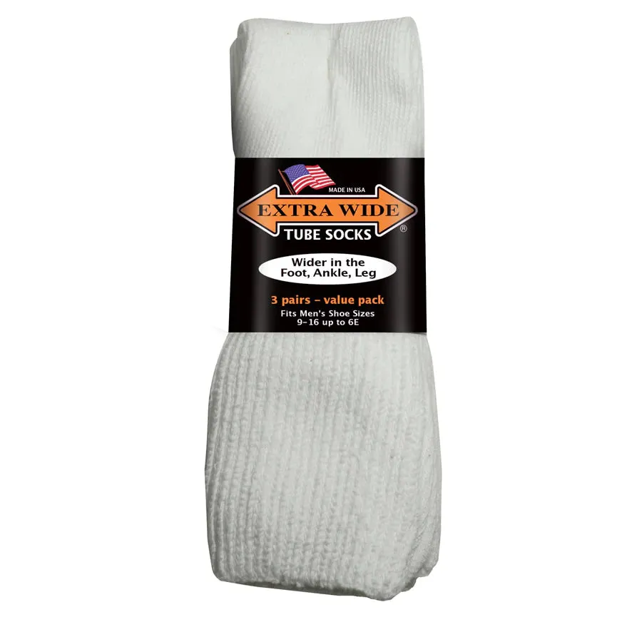 Loose Fit Tube Sock in White - 3 Pack