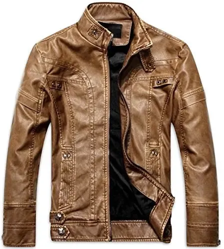 Mad Men PU Leather Jacket/Classic Motorcycle Vegan Leather Jacket