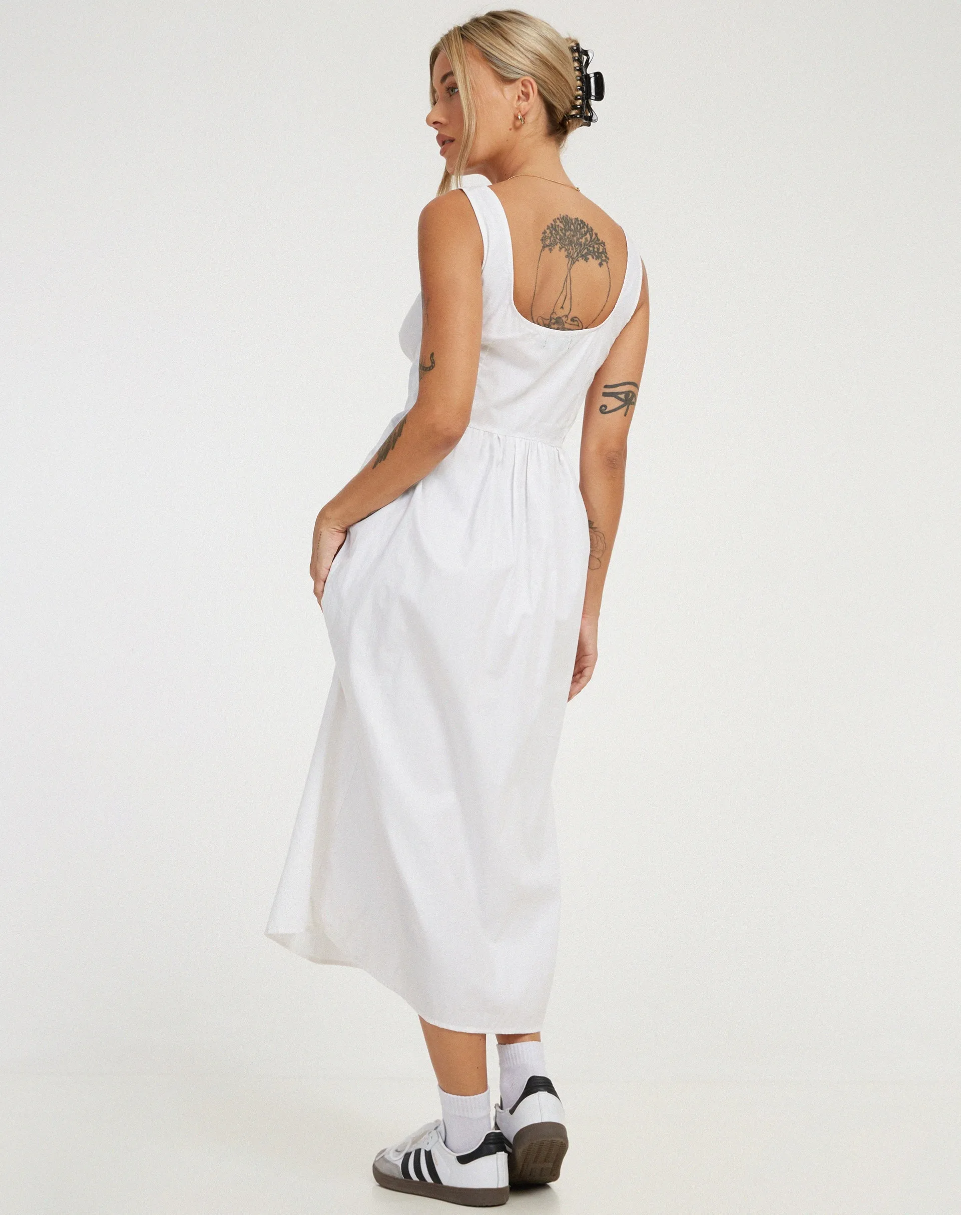 Melrose Midi Dress in White