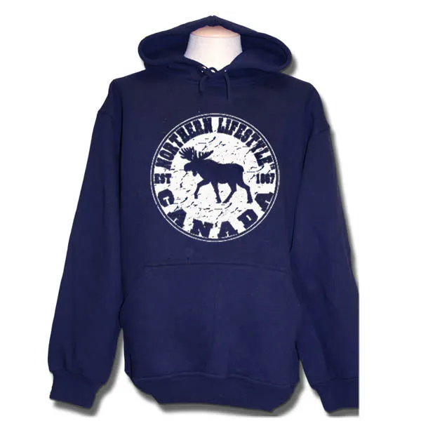 Men and Women's Fleece hoodie Sweatshirt With Moose Lifestyle design.