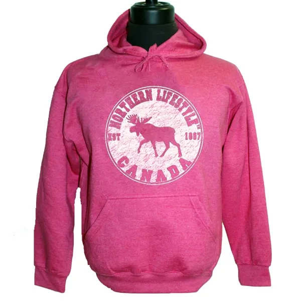 Men and Women's Fleece hoodie Sweatshirt With Moose Lifestyle design.