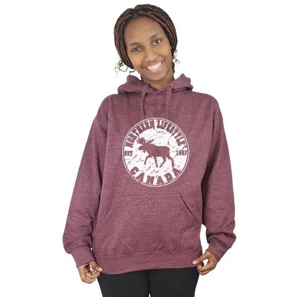 Men and Women's Fleece hoodie Sweatshirt With Moose Lifestyle design.