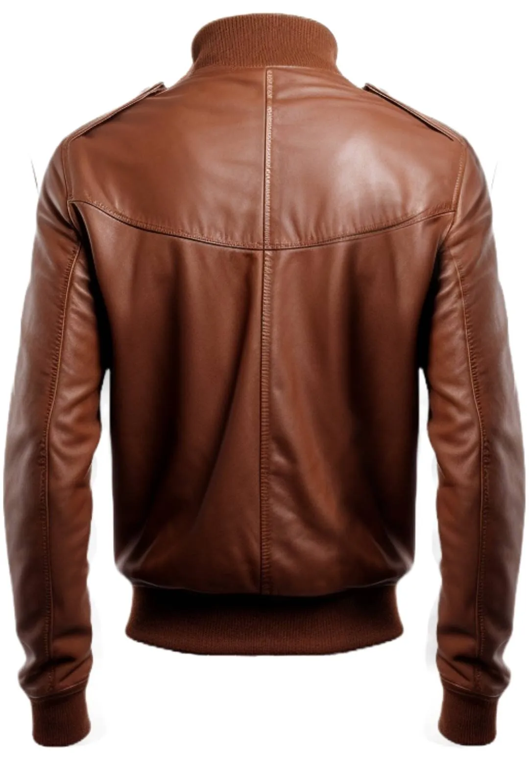 Men Brown Slim fit Leather Jacket - Men Leather Jacket Brown