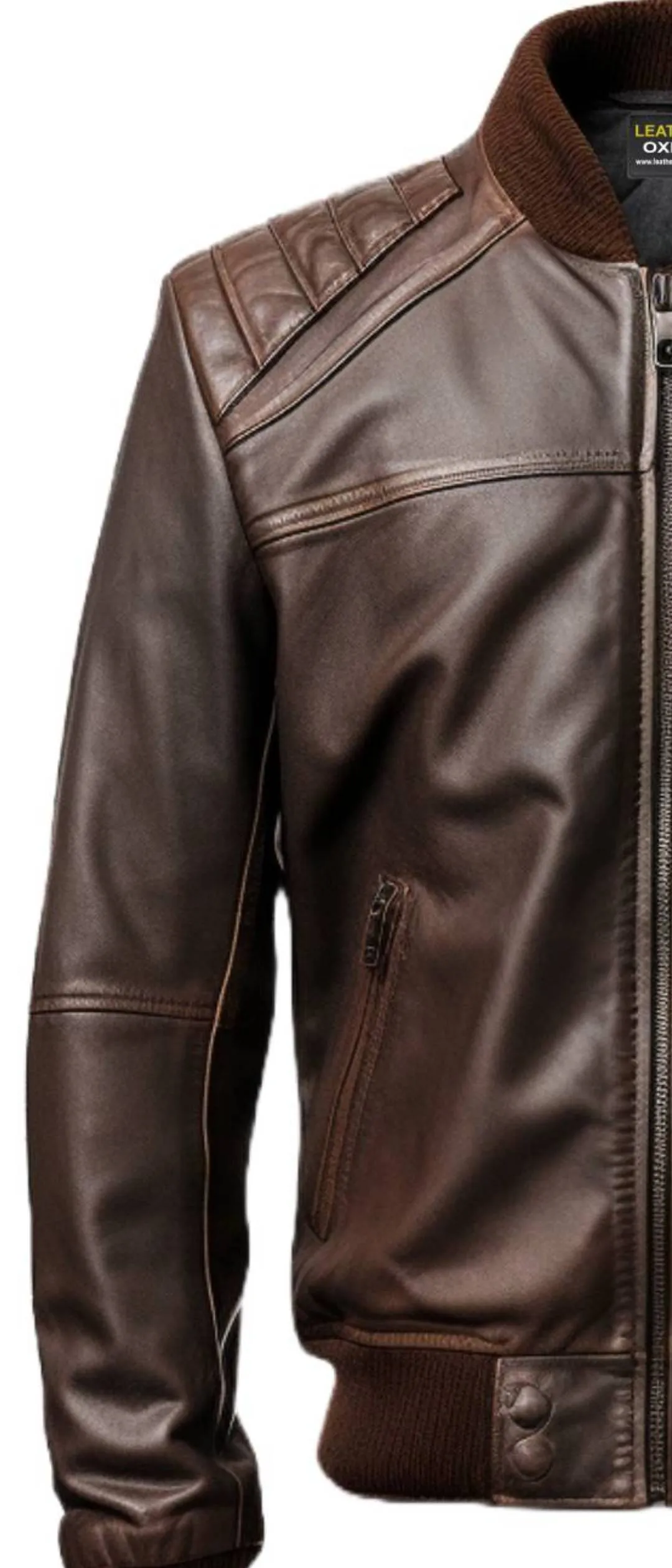 Men Dark Brown Leather Jacket - Dark Brown Jacket