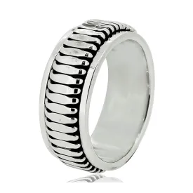 Men's Celtic Spinner Ring 8.5MM Solid 925 Sterling Silver