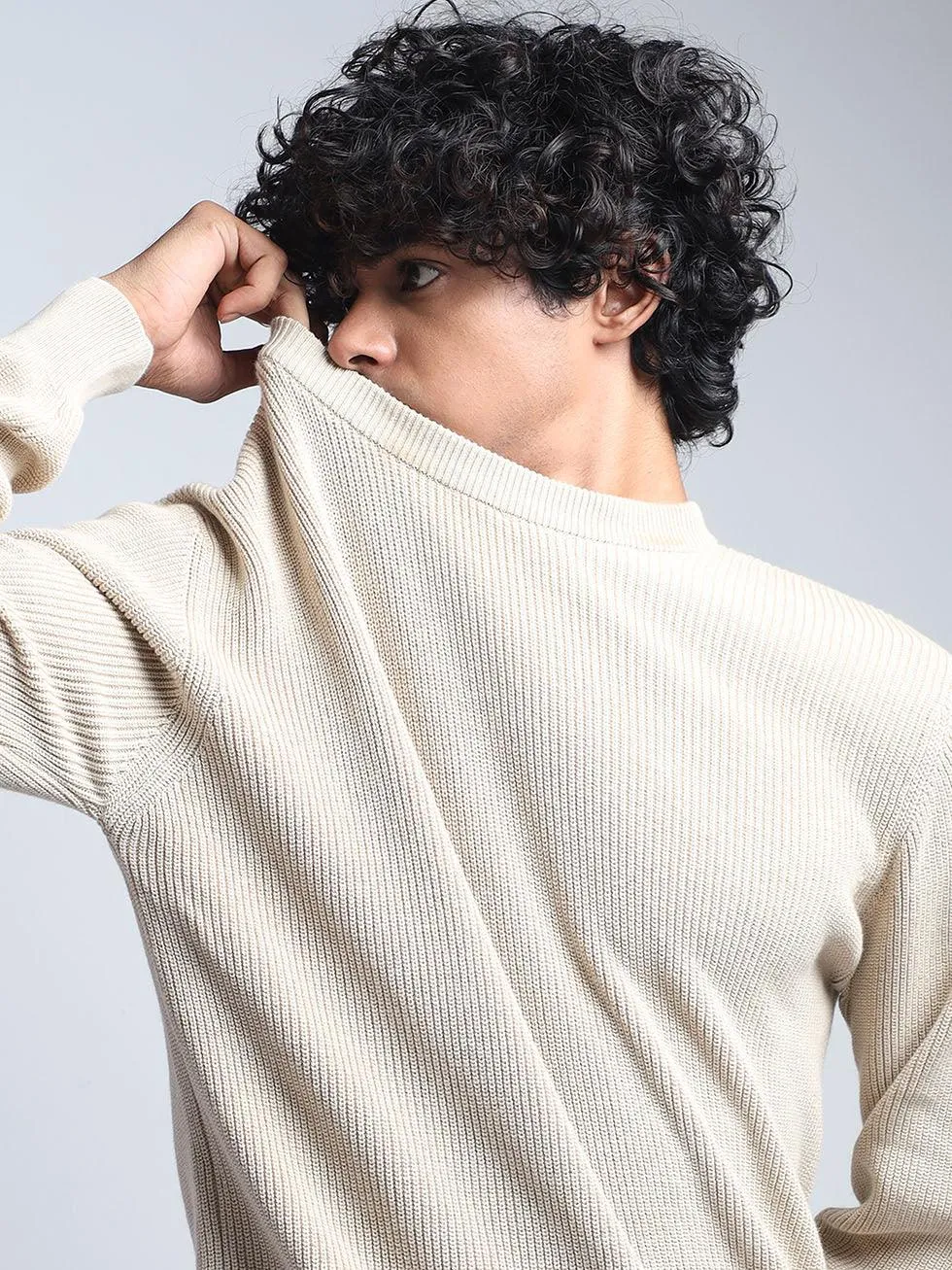 Men's Cream Cotton Sweater