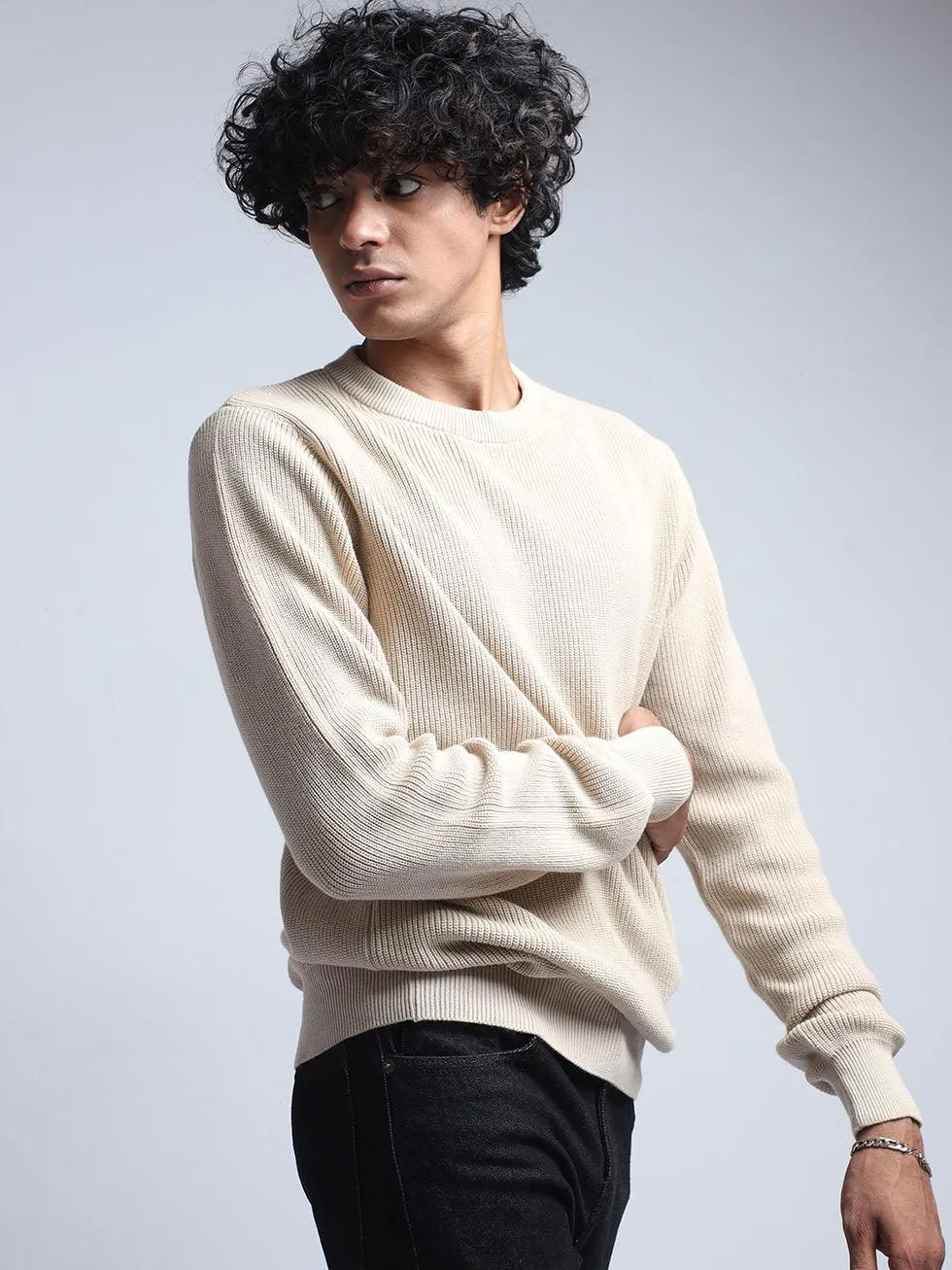 Men's Cream Cotton Sweater