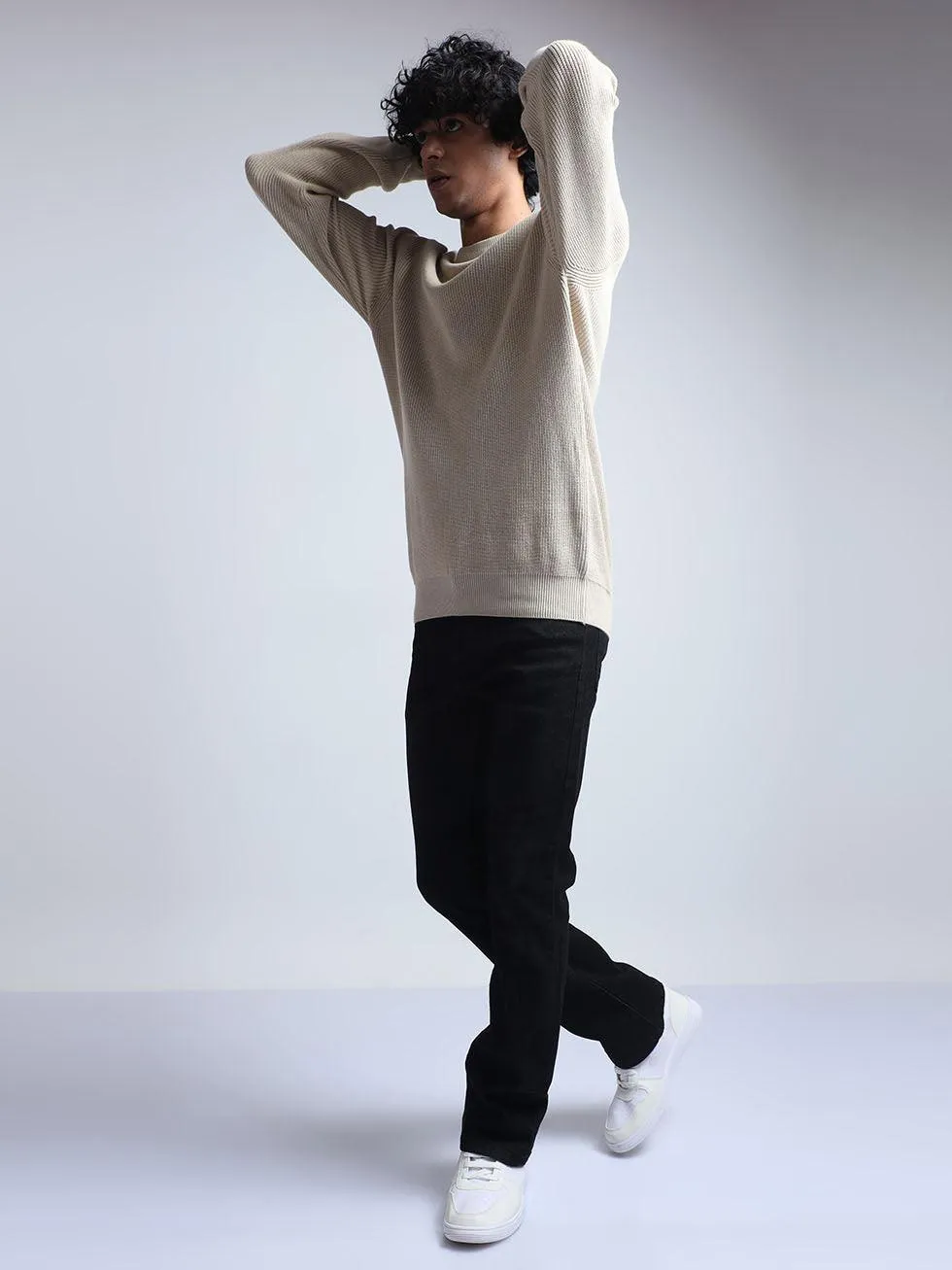 Men's Cream Cotton Sweater