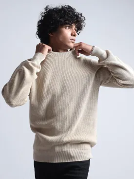 Men's Cream Cotton Sweater