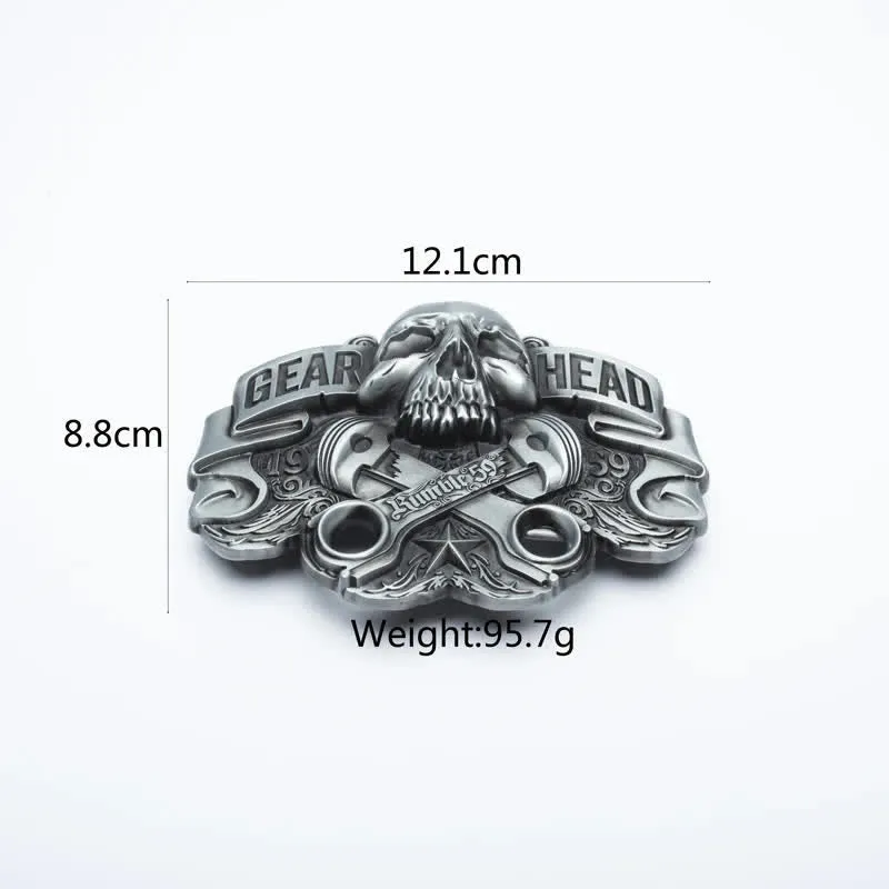 Men's Fancy Skull Gear Head Punk Leather Belt