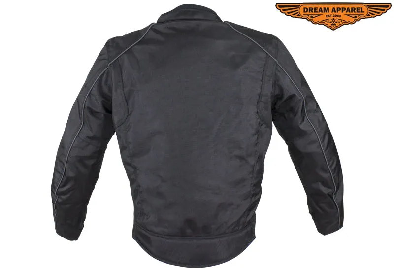 Men's Nylon & Mesh Lined Motorcycle Jacket