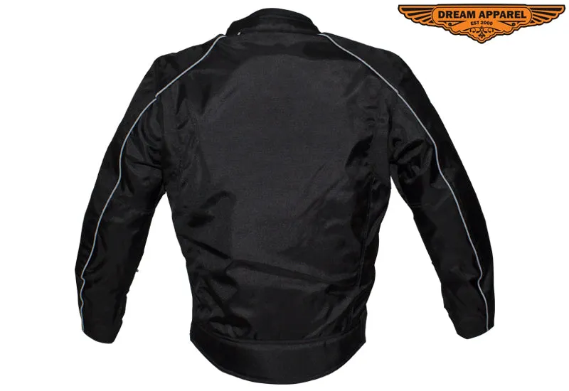 Men's Nylon & Mesh Lined Motorcycle Jacket