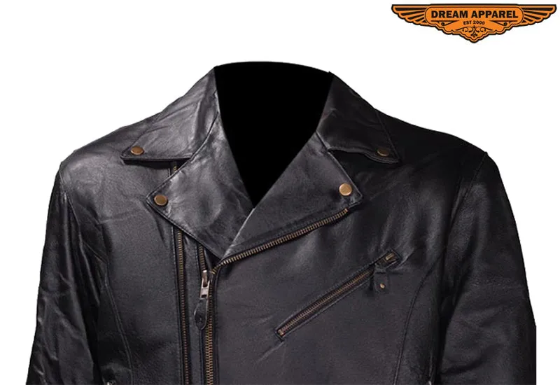 Mens Racer Style Motorcycle Jacket