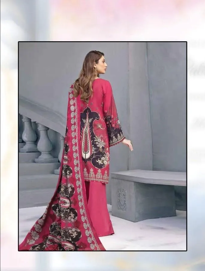 Pakistani designer suits Cotton Dress Material Red