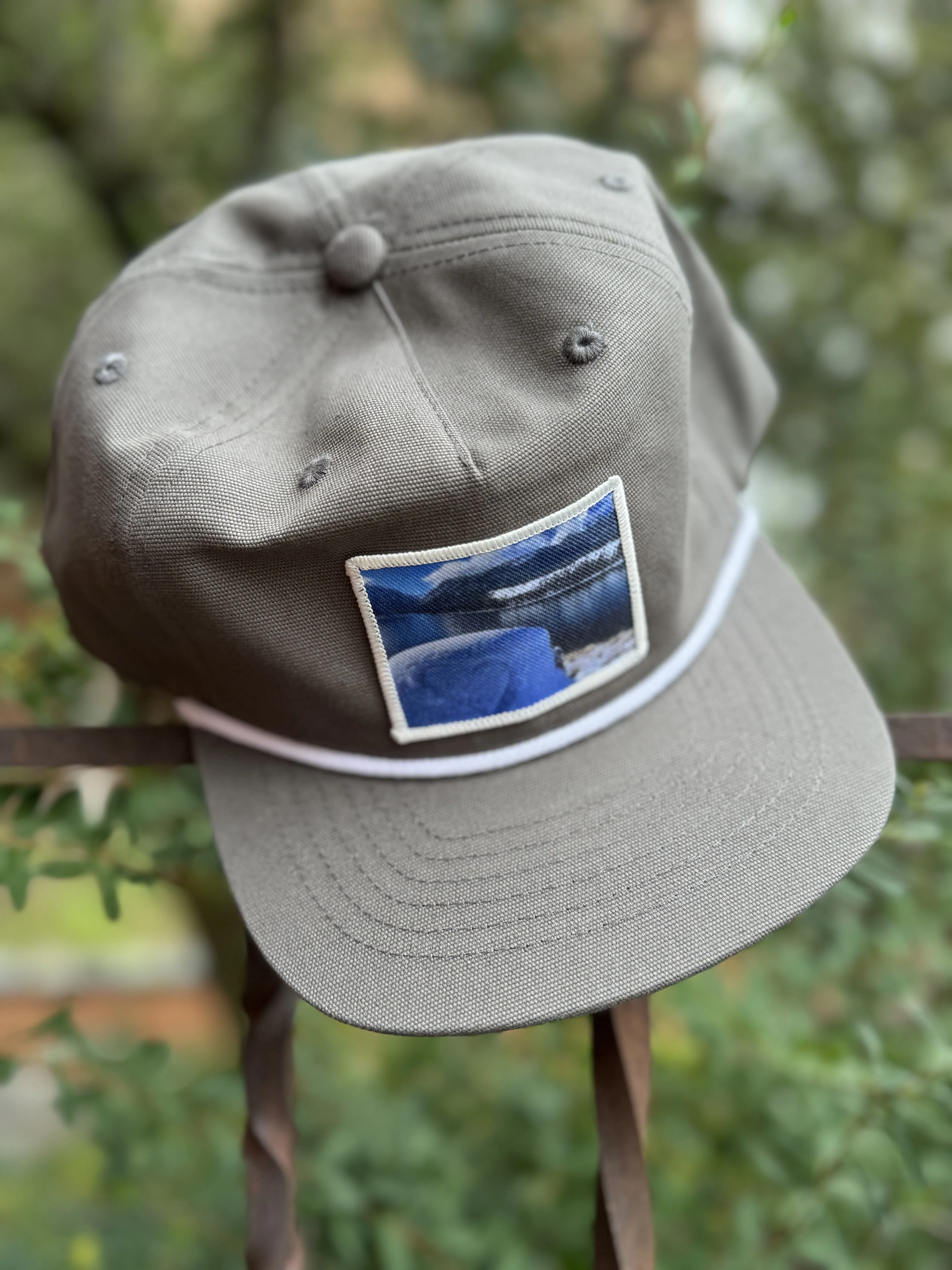 Photo Patch Winter Heart Lake Flat Bill Hat