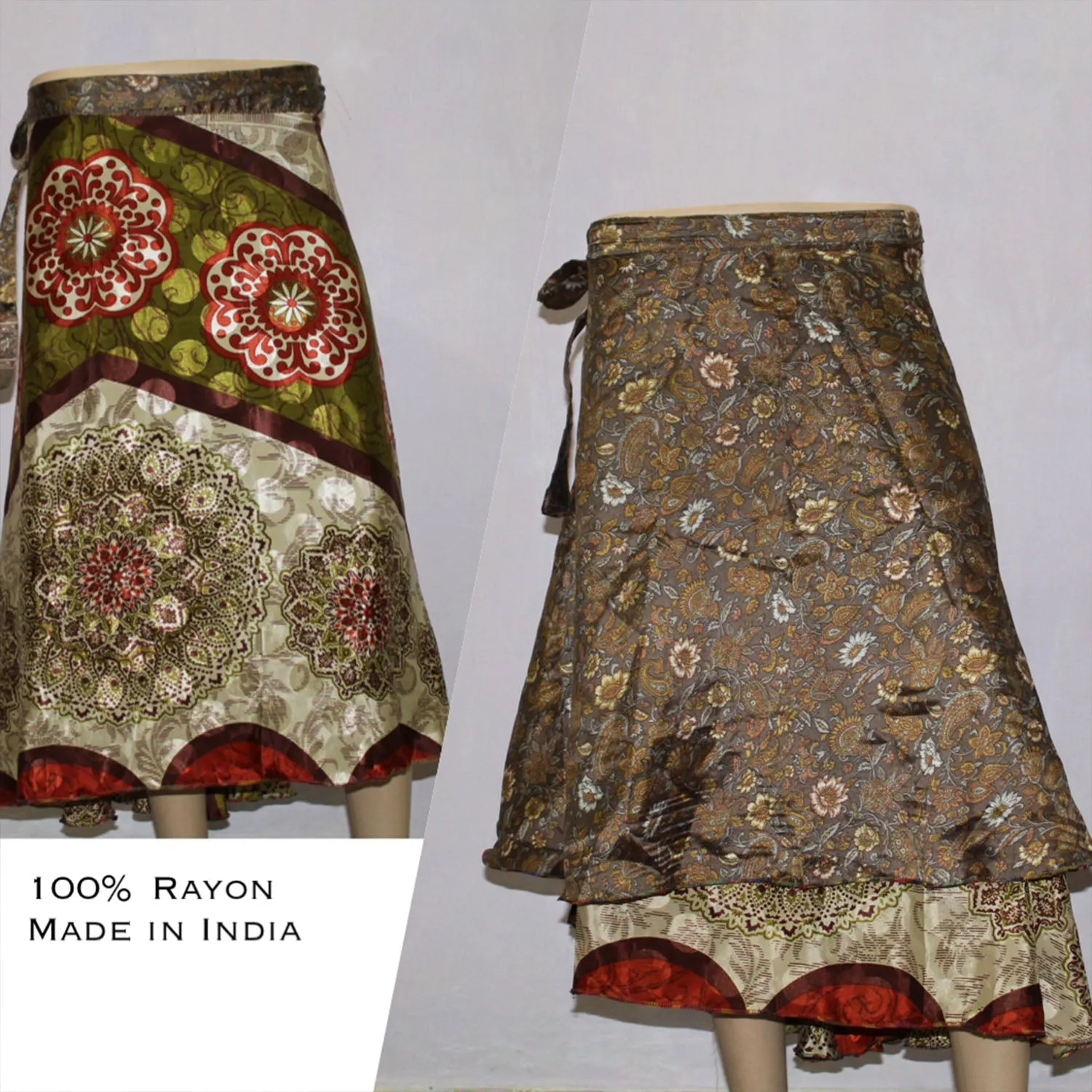 Printed Reversible Wrap Around Skirts