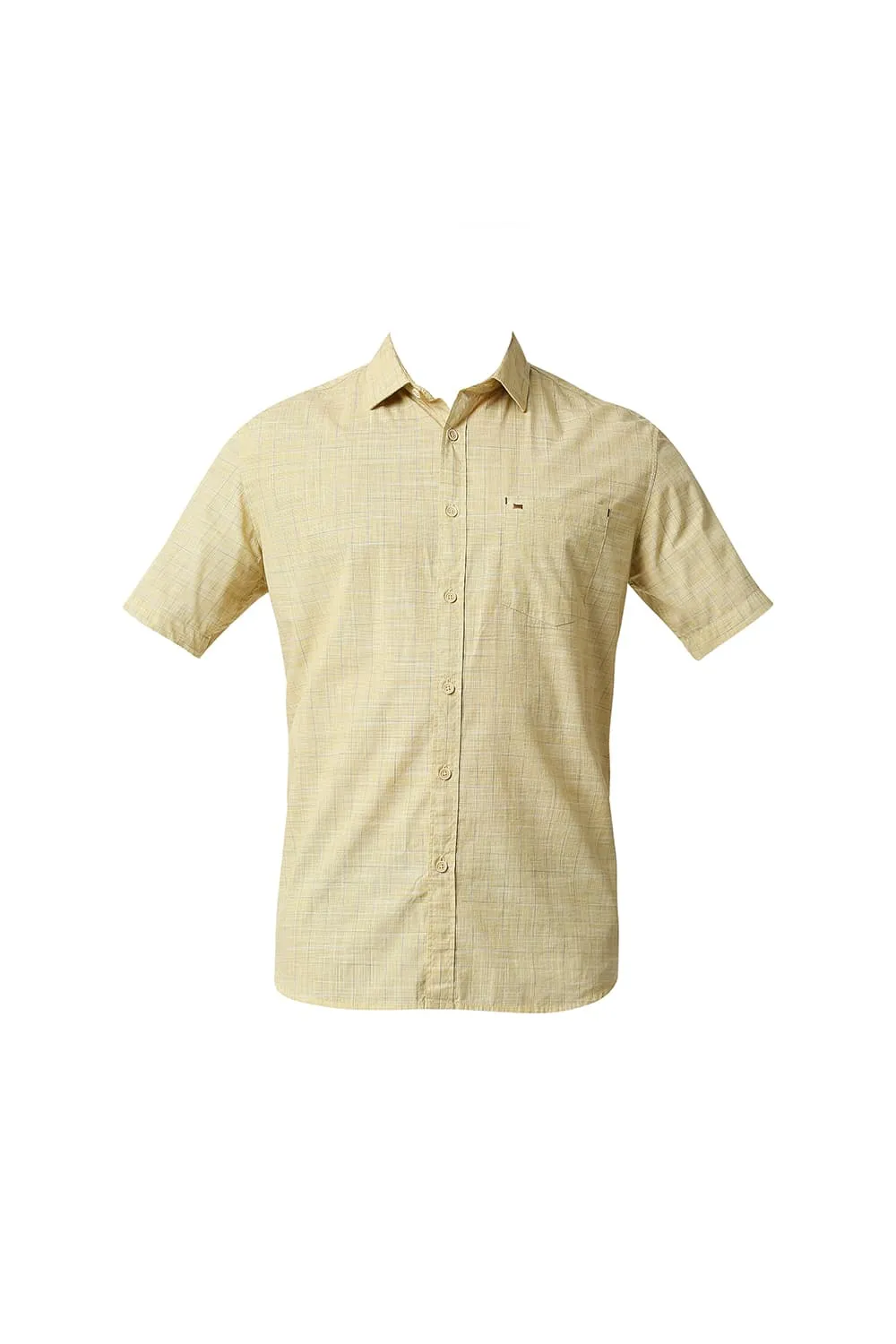 Slim Fit Slub Checks Halfsleeves Shirt