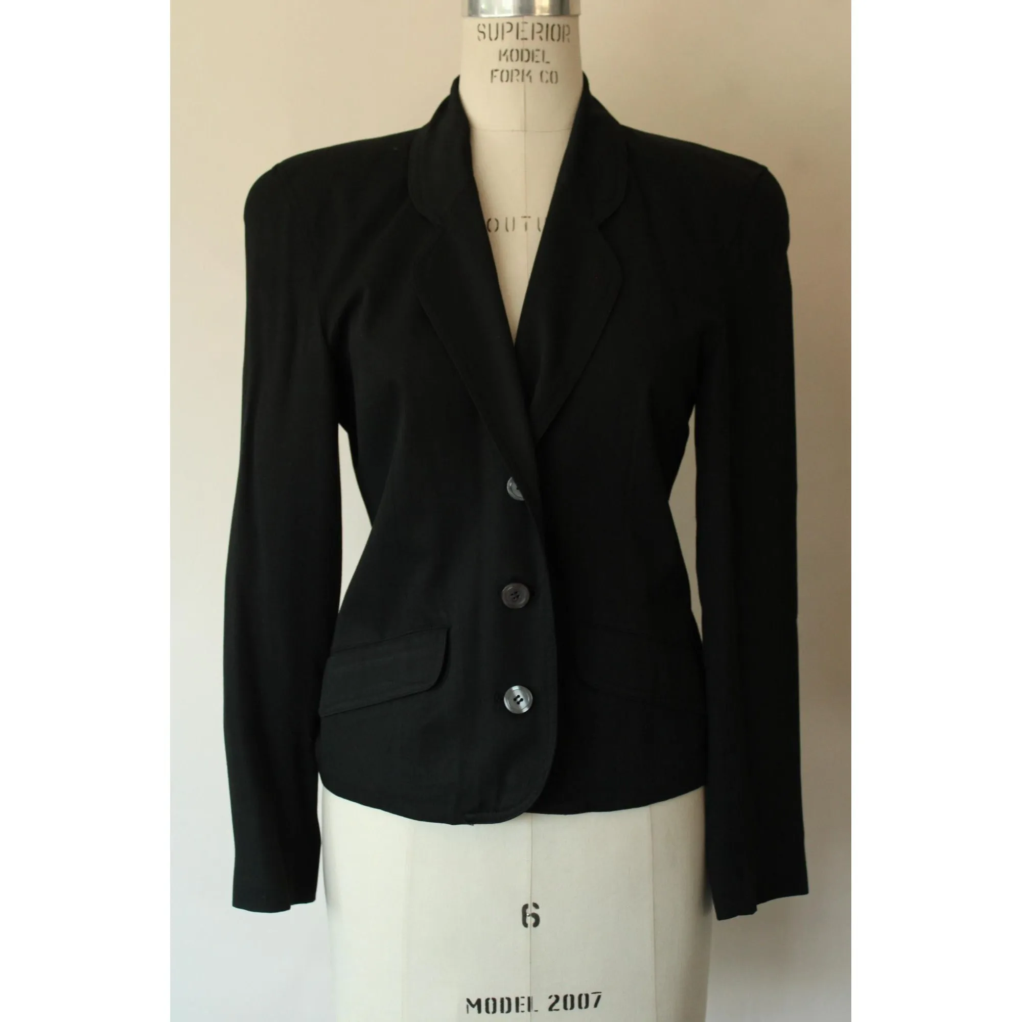 Vintage 1990s 2000s Liz Sport Petite Black Blazer