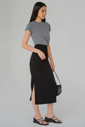 Vivienne Tailored Midi Skirt (Black)