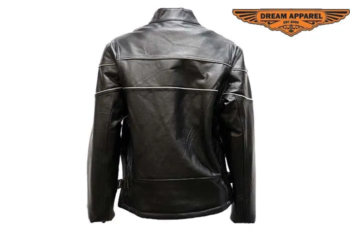 Womens Soft Leather Jacket With Airvents